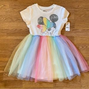 Girls 7/8 Minnie Mouse Rainbow Tutu Dress